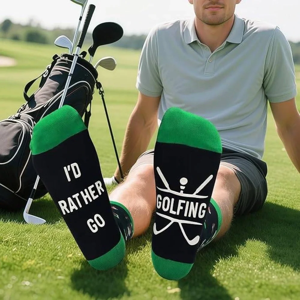Funny Golf Socks Men's US 10-13 Comfortable Fit Stocking Stuffers for Adults